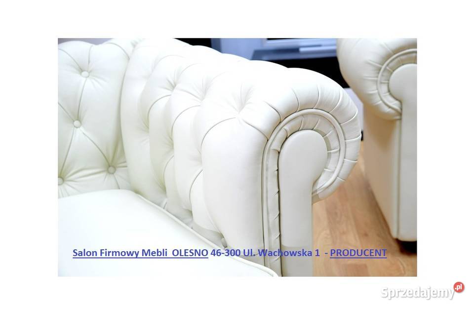 Nowa Kanapa Chesterfield SKÓRA NATURALNA Do śląskie