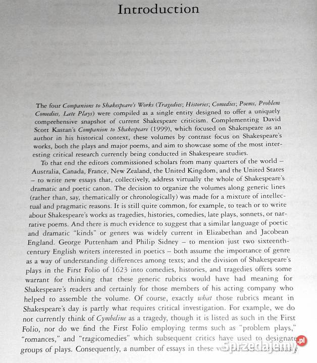 A Companion to Shakespeares Works Volume IV The Chełm