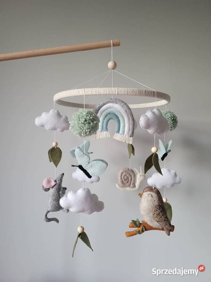 Karuzela do łóżeczka z filcu miętowa Częstochowa