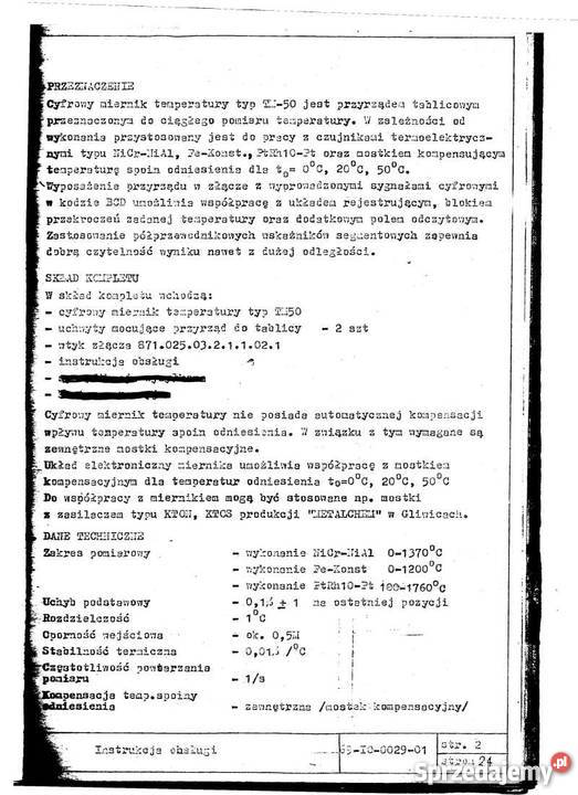 Miernik Temperatury TM50 ZUAP Sosnowiec Piotrków Trybunalski