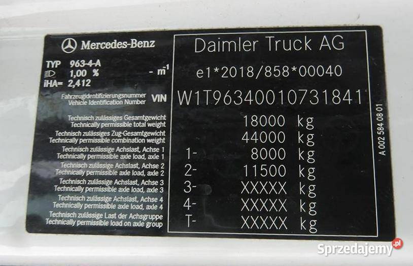 MERCEDESBENZ ACTROS 2023 1280900 ccm 449 Ciągniki siodłowe Warszawa