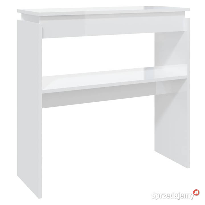Stolik konsolowy biały wysoki połysk 80x30x80 Warszawa