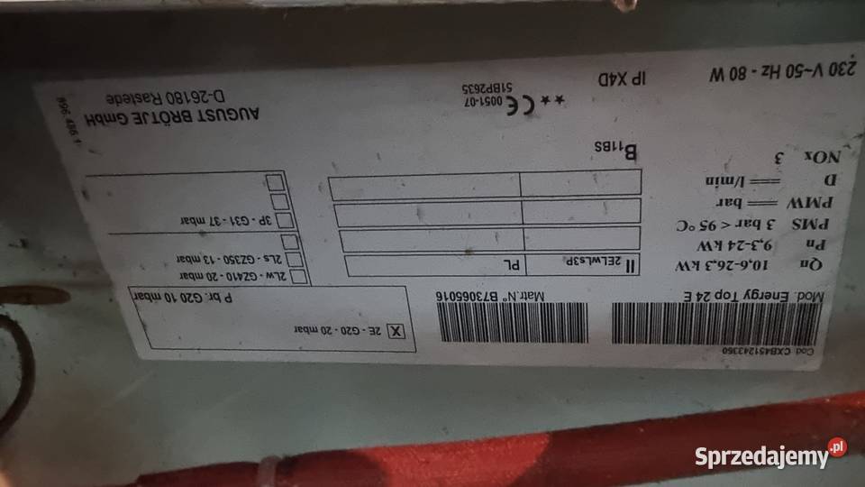 Kocioł gazowy BROTJE zasobnik INOX 120 l Jelenia Góra