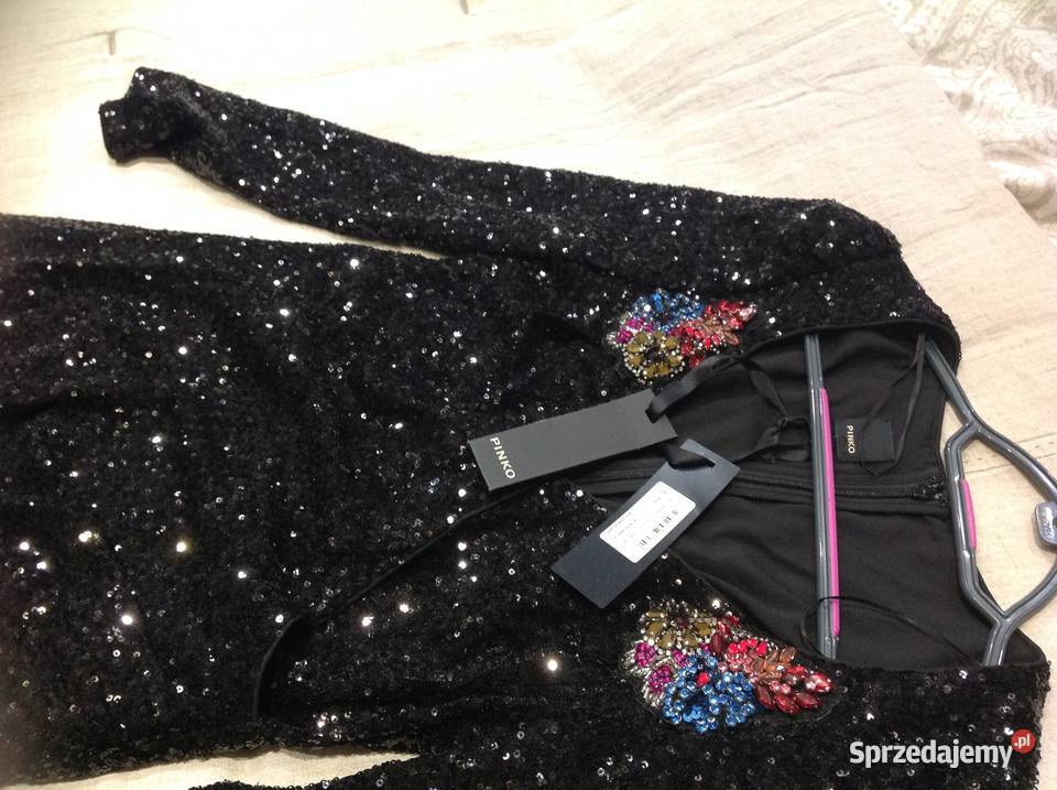 Mini Sukienka Cekinowa Damska PINKO r XS Tulipan