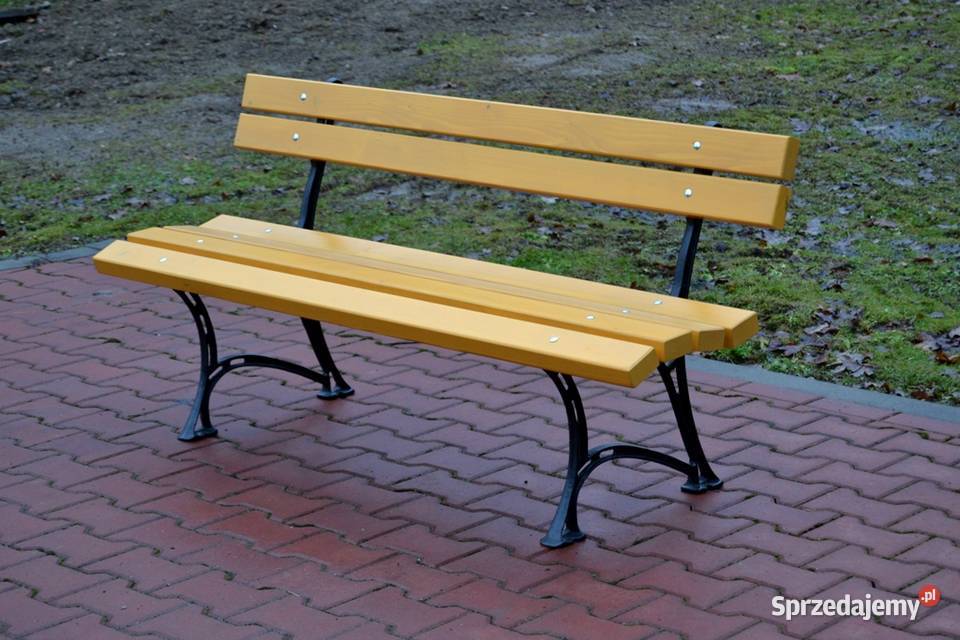 Ławka ogrodowa miejska parkowa żeliwo oparcie