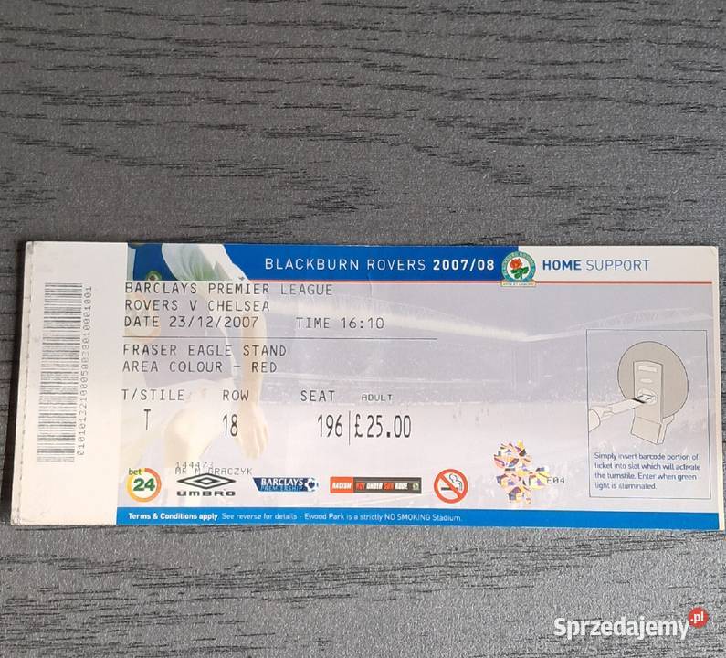Bilet Rovers Chelsea 2007 Gliwice