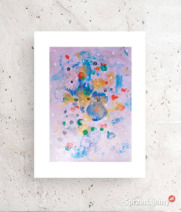 fioletowa abstrakcja nowoczesny rysunek A3 Gdańsk