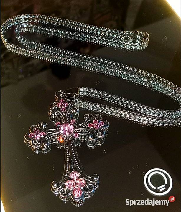 Naszyjnik Krzyżyk Wisiorek Zawieszka Metal Naszyjniki Poraj