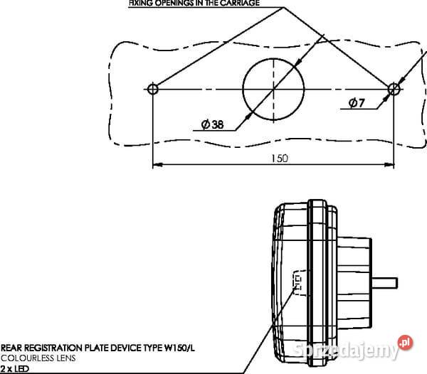 Lampa tylna zespolona LED prostokątna 1224V Kamionna