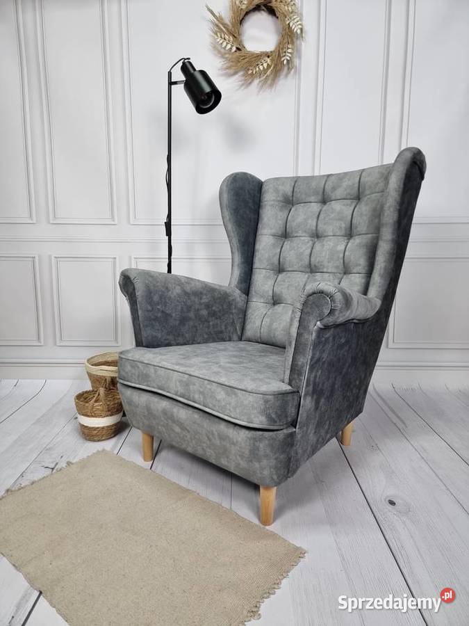 Fotel Uszak Skandynawski Ciemnoszary Dostawa 0 wielkopolskie Tarchały Małe