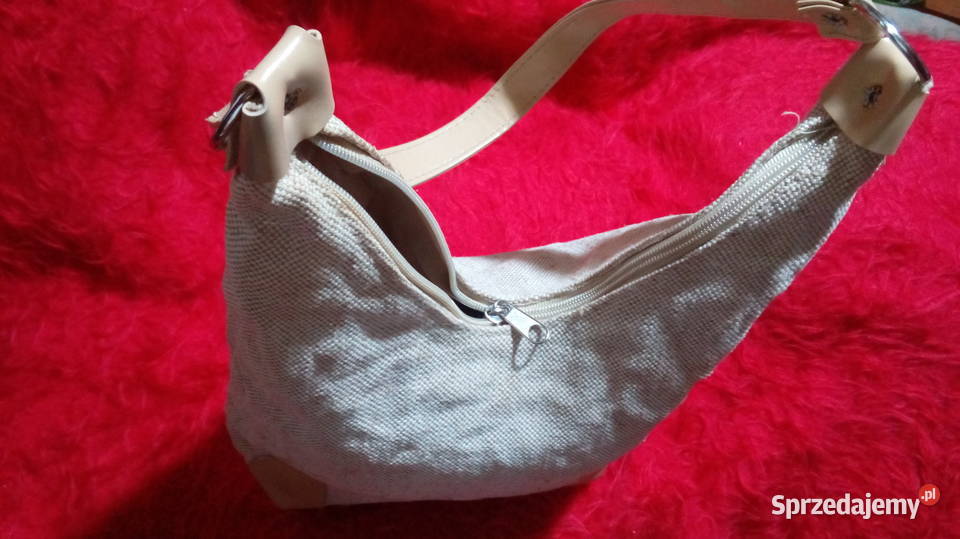 Beżowa torebka A5Gruba pleciona tkanina Torby i torebki Świdnik