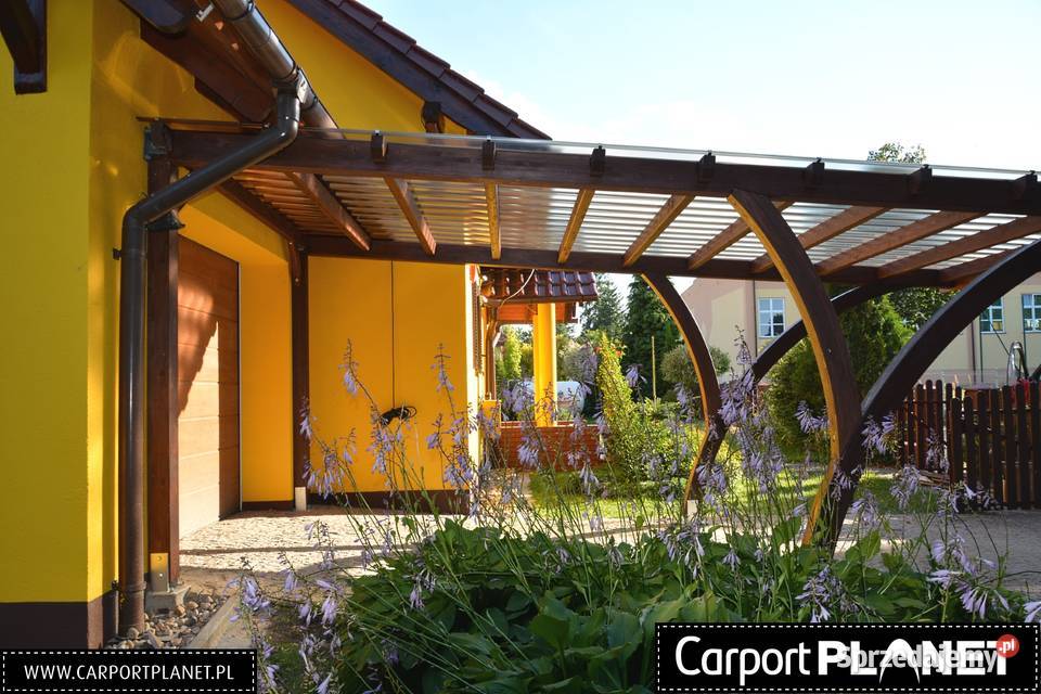 Wiata drewniana carport zadaszenie samochodu Poznań