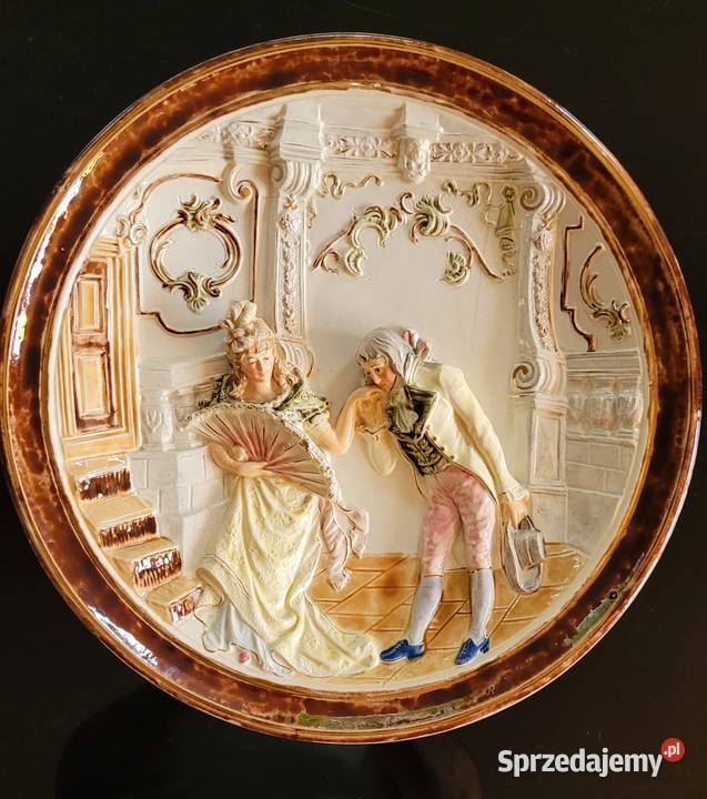 Zabytkowe misy dekoracyjne płaskorzeźby ok 1900