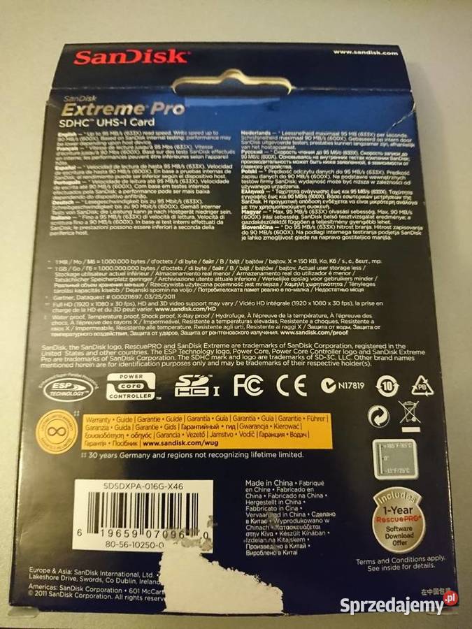 Karta SanDisk SDHC Extreme Pro 16 GB UHSI Card Warszawa