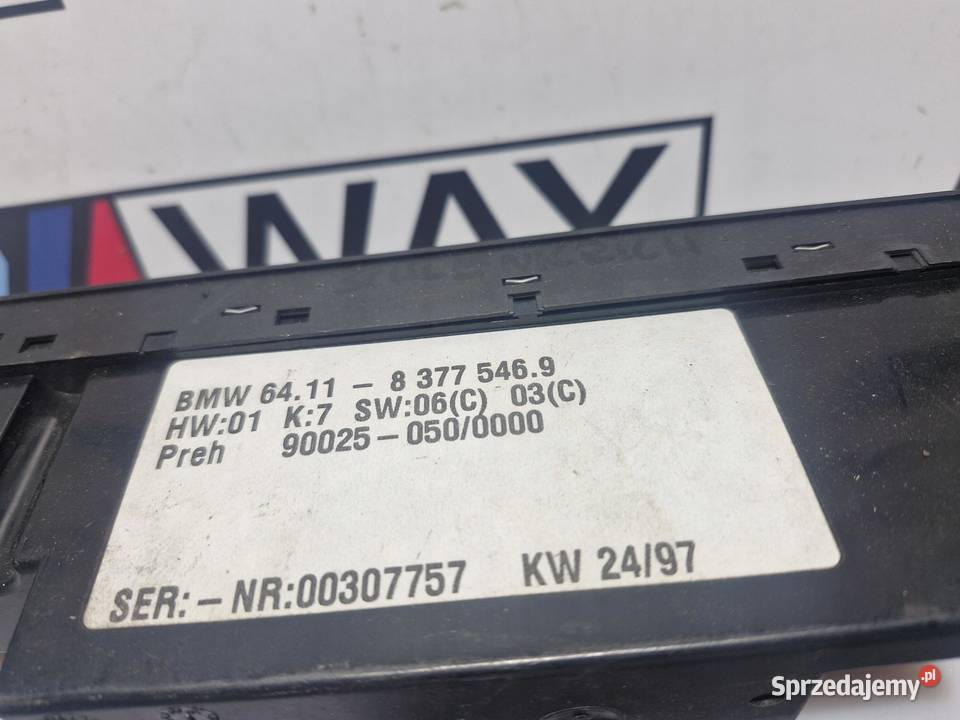 BMW 5 E39 PANEL KLIMATYZACJI 8377546 Panele sterowania, przełączniki