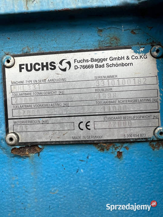 Koparka kolowa przeladunkowa FUCHS MHL 331 21641h Warszawa sprzedam
