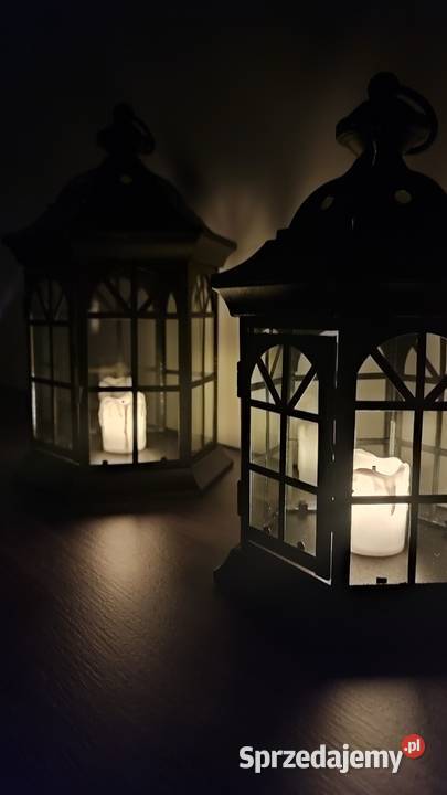 Lampiony metalowe szklone świeczniki ledowe kpl2 Bydgoszcz