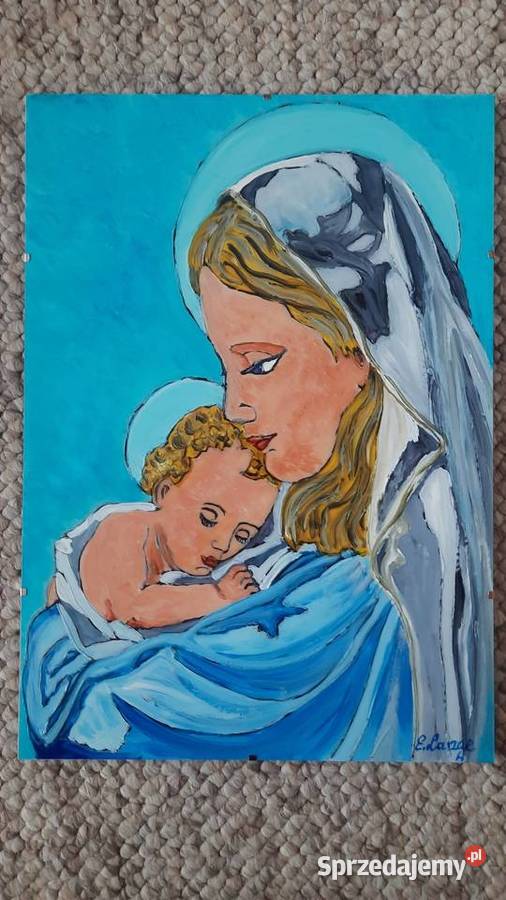 Obrazki Matka Boża z Dzieciątkiem 30x42 E Lange