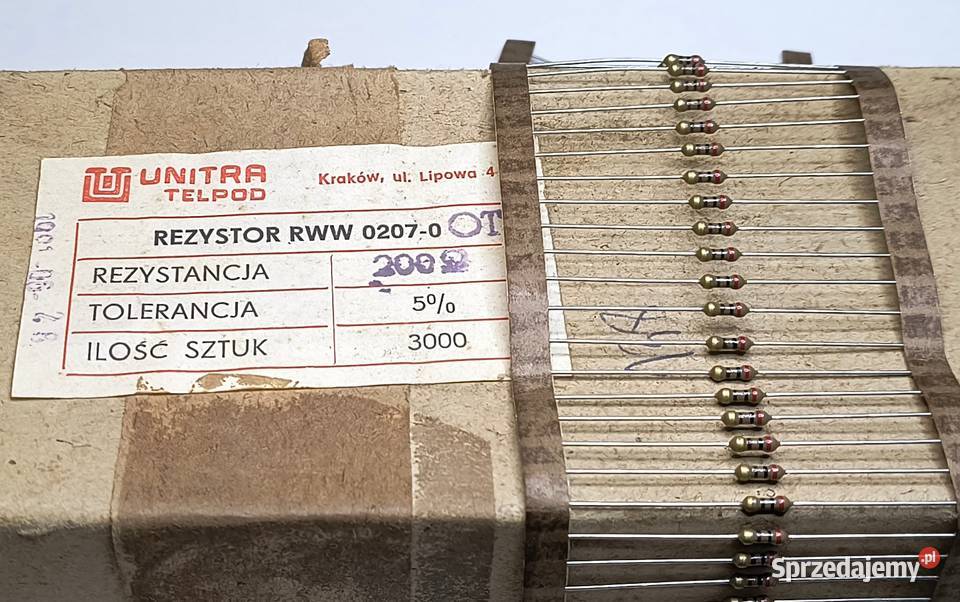 Rezystor 200 Ohm RWW 0207 Unitra TELPOD Gdańsk sprzedam