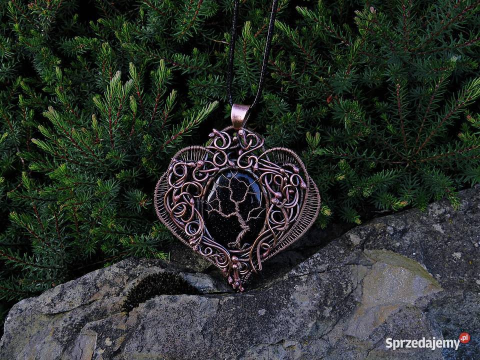 Miedziany wisior Drzewo życia rękodzieło Wieliczka