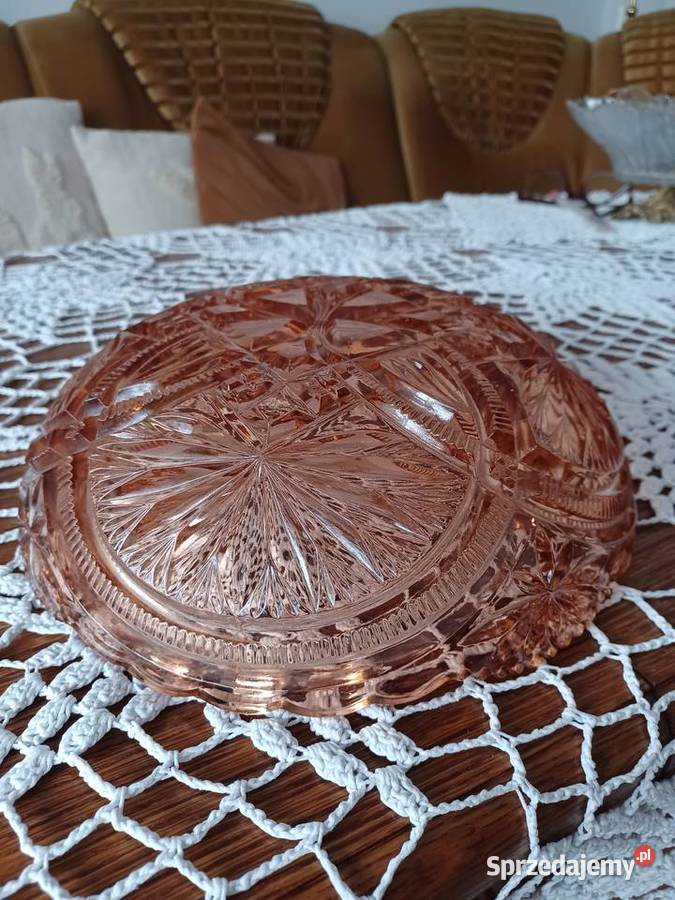 Piękna szklana misa rozalinowa Akcesoria cukiernicze Poznań