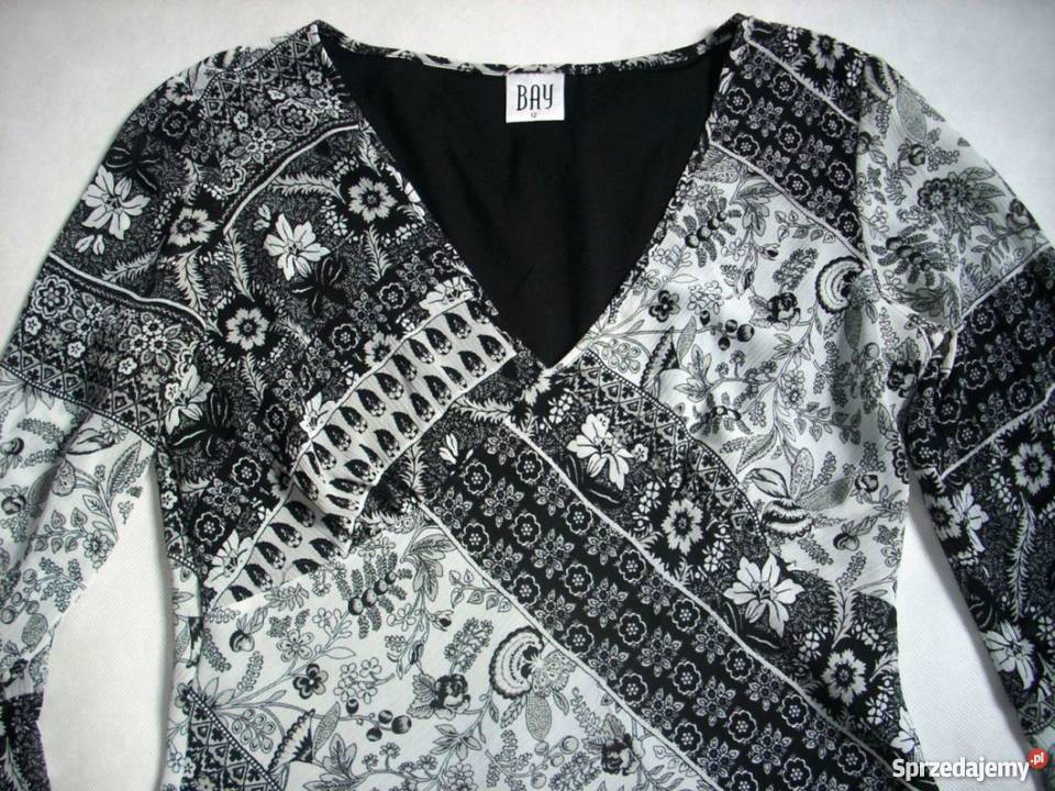 Bay Czarno Biała Bluzka Koszula Nowa 38 40 długi Nowy Sącz sprzedam