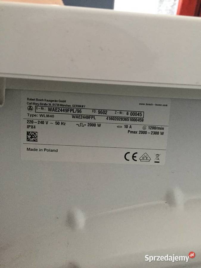 Bosch Serie 4 VarioPerfect WAE2449FPL Czchów