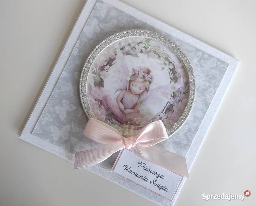 Kartka ręcznie robiona na Komunię Świętą