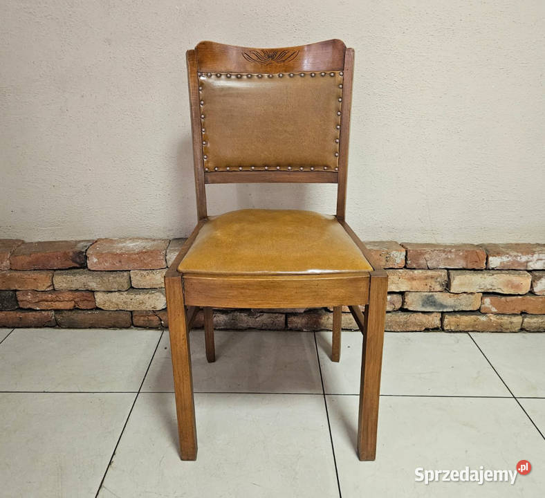 KRZESŁO fotel DREWNO Z OBICIEM stylowe piękne Pszczyna