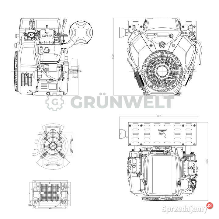 Silnik dwócylindrowy benzynowy Loncin LC2V80FD Wrocław