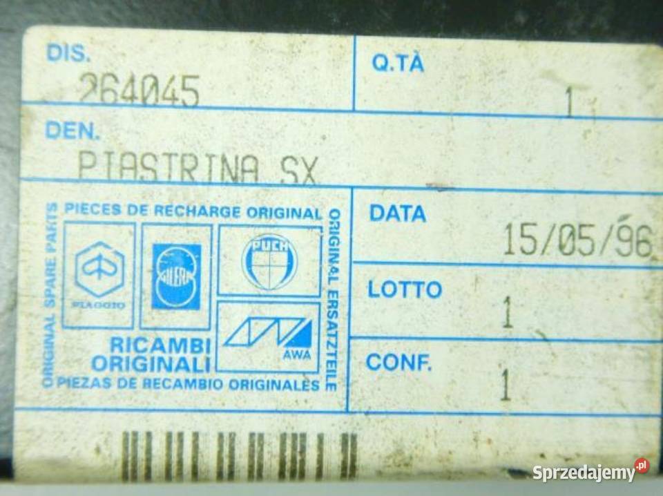 PŁYTA PANELU PRZEDNIEGO PIAGGIO PORTER NOWY ORG