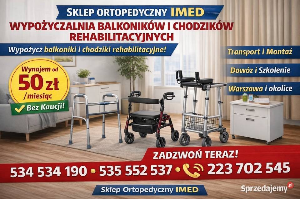 ŁÓŻKA REHABILITACYJNE ELEKTRYCZNE WYNAJEM RĘKI Warszawa