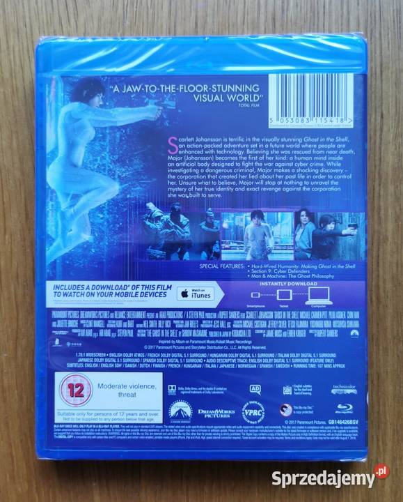 Ghost in the Shell Bluray En 2017 Scarlett Parzęczew sprzedam