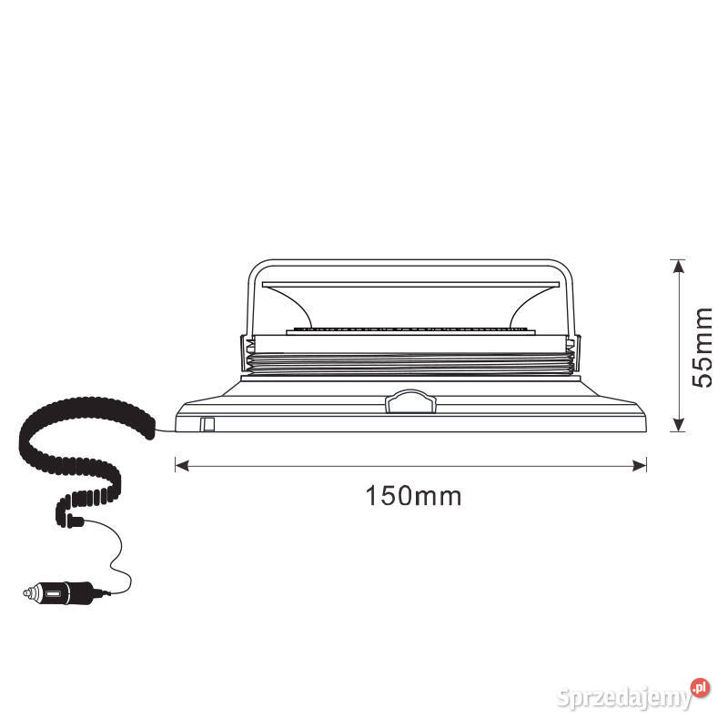 LAMPA OSTRZEGAWCZA KOGUT NISKA MAGNES 3 OTWORY