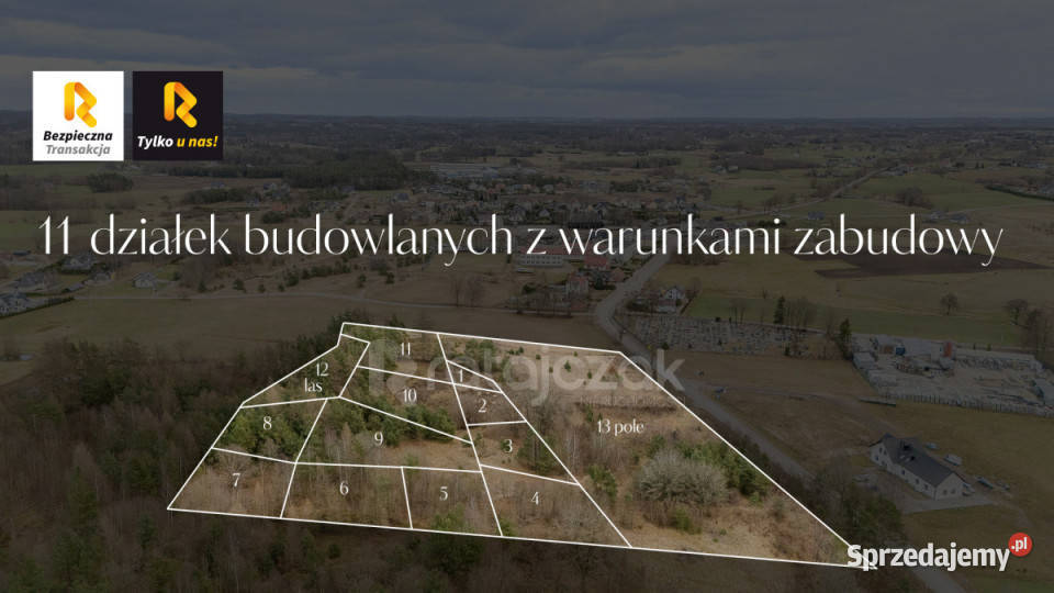 sprzedaży gruntu 1000m2 Pomieczyno