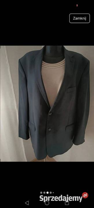 Marynarka Wełniana wool granatowa oversize