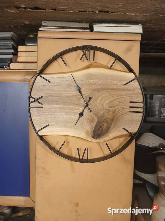 Zegar drewno loft Żory