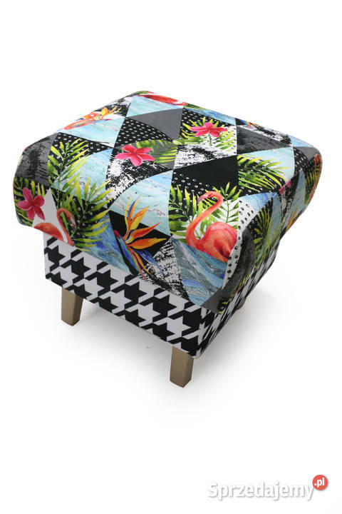 Kolorowy Podnóżek Patchwork Pufa Boho sprzedam