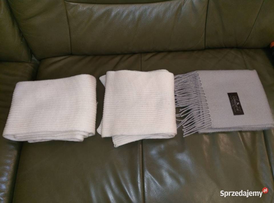 Szalik szaliki biały białe i szary zestaw Uniseks Dodatki Kołobrzeg