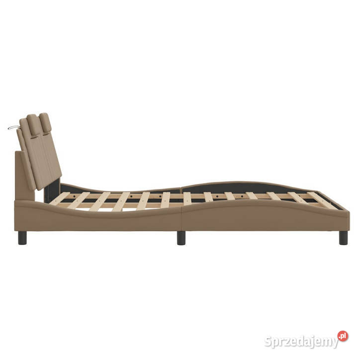 Rama łóżka z zagłówkiem cappuccino sztuczna 145cm Warszawa