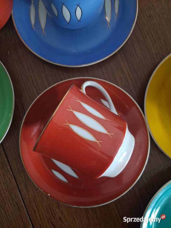 serwis kawowy GOPLANA fabryka Ćmielów proj W wielokolorowy Warszawa
