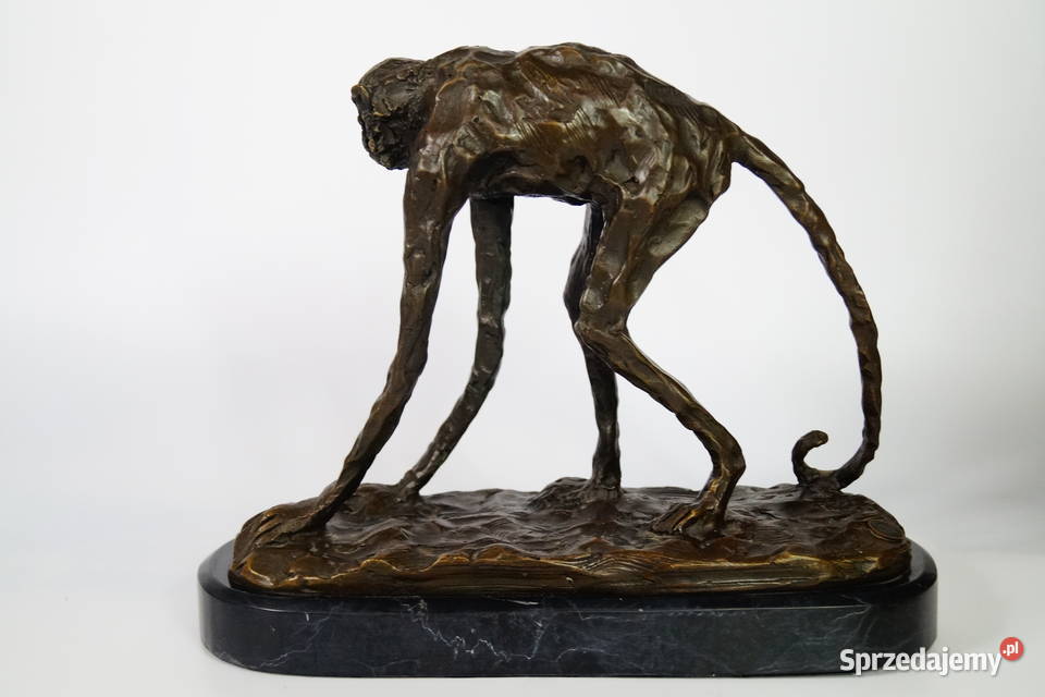 Figura z brązu MAŁPA goryl piękna rzeźba Antyki