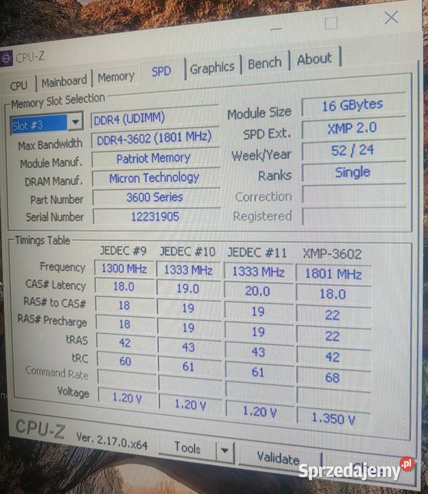 ram Patriot ddr4 16Gb 3600 sprzedam