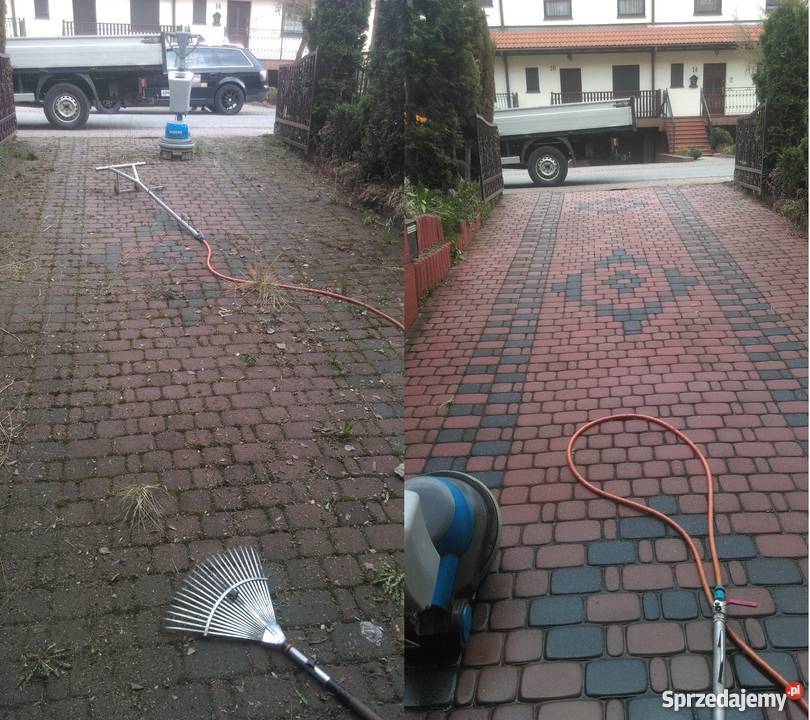 Czyszczenie kostki brukowej mechaniczne Usługi ogrodnicze opolskie Krapkowice