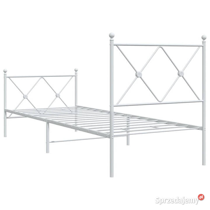 Łóżko Metalowe Białe Rama Łóżka Ze Stelażem 90cm mazowieckie Warszawa