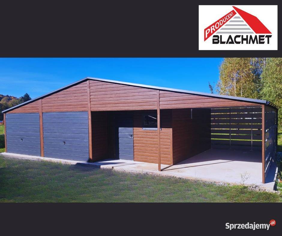 Garaż Blaszany Drewnopodobny 12x6 Poziom Profil łódzkie Łódź