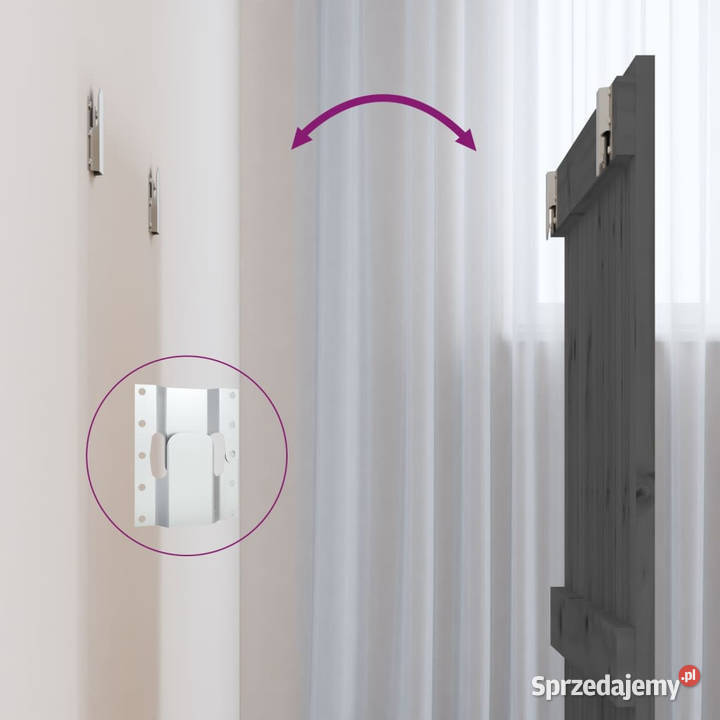 Wezgłowie łóżka szare 825x3x60 lite drewno Ramy i stelaże Warszawa