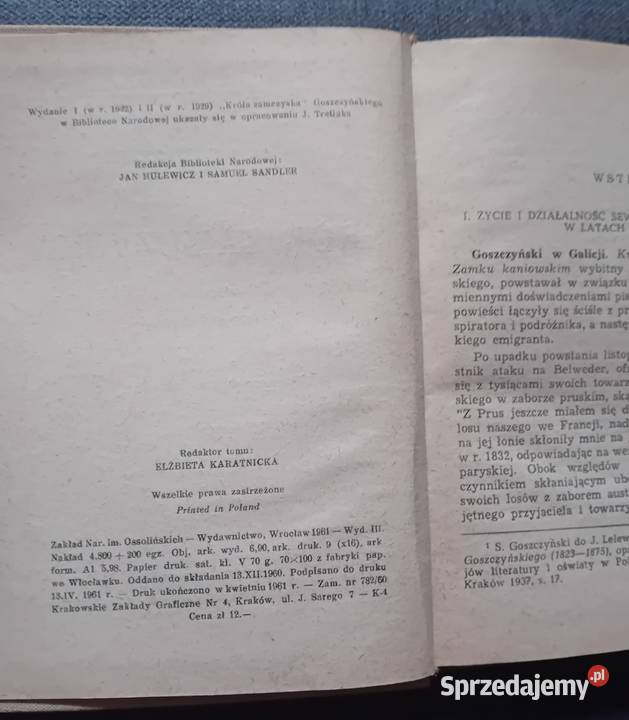Seweryn Goszczyński Król Zamczyska Zakł Nar im Koźminek