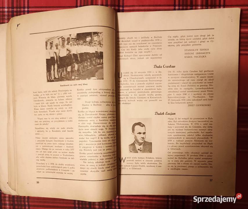 Stara Księga Pamiątkowa Gimnazjum i Liceum w Antykwariat śląskie Gliwice