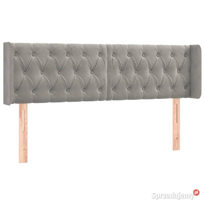 Zagłówek uszak jasnoszary 163x16x7888 aksamit mazowieckie sprzedam